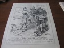1925 Original POLITICAL CARTOON - Uncle Sam w Miss FRANCE Going to War DEBTS Pay picture