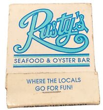 Vintage Matchbook Rusty’s Seafood And Oyster Bar Cocoa Beach, Fl  gmg unstruck picture
