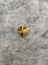 Gold Tone Broken Heart Face? Lapel Pin Unmarked picture