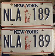 1980s/1990s New York STATUE OF LIBERTY License Plate PAIR  # NLA 189 picture