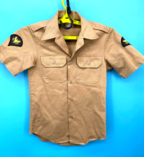 Vintage US Army Shirt Mens S Brown Button Down SHort Sleeve Fatigue Vietnam Era picture