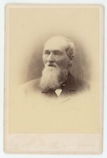 Antique c1880s ID'd Cabinet Card Man White Beard Named Lewis G. Sprague Syracuse picture