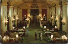 Chicago, Illinois Postcard THE PALMER HOUSE HOTEL Lobby View 1950s Chrome Unused picture