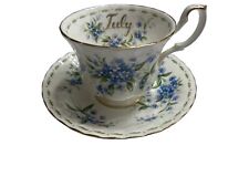 ROYAL ALBERT  FLOWER OF THE MONTH “JULY” FORGET ME NOT Cup and Saucer picture