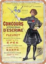 METAL SIGN - 1900 French Republic International fencing competition, foil picture