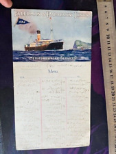 Antique Titanic Similar 1910s visual Menu Ellerman Papayanni Lines Belfast RRR picture