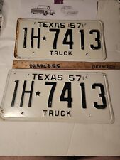 1957 Texas TRUCK  License  Plate Pair SET VINTAGE ANTIQUE CLASSIC picture
