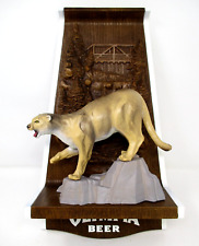 Vintage Olympia Beer Mountain Lion Cougar 3D Sign Wall Hanging 1970s Wildlife picture