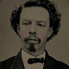 Antique Tintype Photograph Interesting Dapper Man Prominent Front Teeth Goatee picture