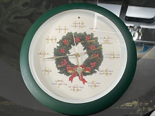PRE-OWN CHRISTMAS CAROLS WALL CLOCK   SOUNDING DIFFERENT SONG EACH HOUR   READ picture