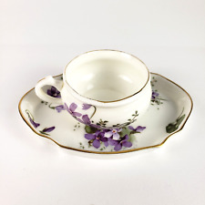 Vtg Genuine Bone China Hammersley Victorian Violets England Saucers Taiwan Cup picture