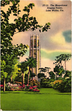 Magnificent Bok Singing Tower Lake Wales Florida Linen Postcard Posted 1938 picture