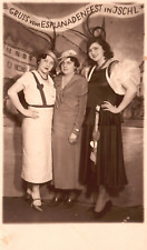 Postcard Three Women Dressed for a Party Gruss vom Esplanadeneest in JSCHL RPPC picture
