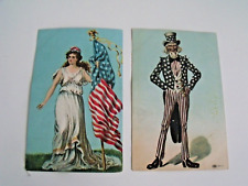 VTG Printed Postcards (2) of Uncle Sam & Miss Liberty (IPCN Co.) picture