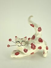 Rare Amy Lacombe Red Polka Dots Kitty Cat Miniature Estate Figurine picture