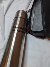 Vintage Exxon Mobil Oil Gas Logo Metal Insulated thermos And Carry Case  picture