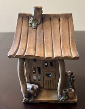 Vintage Rustic LOG CABIN Wooden House Figure 6” Tall Signed picture