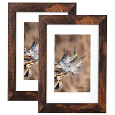 2Pack 11x14 Wood Picture Frame with Mat 8x10 Photo Frame with Real Glass Wall picture