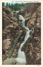 Colorado Springs CO Colorado, Seven Falls, Cheyenne Canon, Vintage Postcard picture