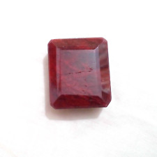 Gorgeous Red Ruby Faceted Emerald Shape Pendent Size 125.20 Crt Loose Gemstone picture