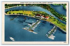 c1940's Detroit Yacht Club Sailboat Belle isle Park Detroit Michigan MI Postcard picture