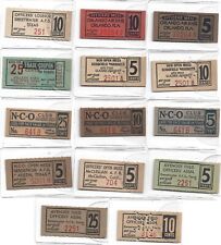 LARGE VARIETY OF VINTAGE MILITARY TRADE/MESS/NCO CLUB/OFFICER COUPONS (14 ITEMS) picture