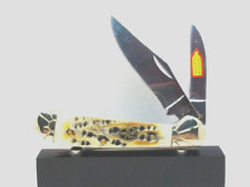 Pocket Knife Copperhead Locking Mojave Bone w/Fancy Bolsters 2-440 Blades, 3-1/4 picture