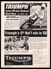 1966 Triumph Motorcycle print ad /mini poster/photo-Original Vintage 1960s picture