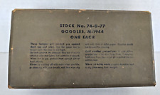 Vintage WWll Military Goggles Box Only Stock No. 74-G-77 M-1944 w/Plastic Lens picture