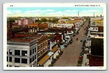 Linen Birds Eye View Downtown Main Street Stores Signs Billboard Fargo P179A picture