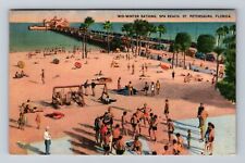 St Petersburg FL-Florida, Mid Winter Bathing Spa Beach, Vintage Postcard picture