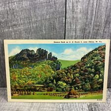 Seneca rock on US Route five 5 Elkins West Virginia W.V. Linen Posted Postcard picture
