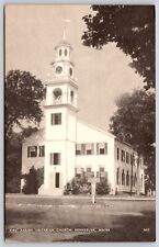 First Parish Unitarian Church Kennebunk Maine Chapel Clock Tower VNG Postcard picture