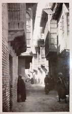 • Vintage 1920's REAL PHOTO • NARROW STREET IN BAGHDAD • picture