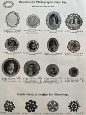 1905 Illustrated Catalog Page Showing Designs Photo Hair Brooches Pin Mourning picture
