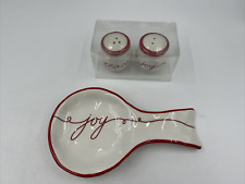 Signature Ceramic Peace &Joy Salt & Pepper & Joy Spoon Rest Set AA01B18001 picture