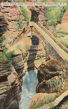 Watkins Glen State Park, NY, Sentry Bridge, Linen Vintage Postcard b9055 picture
