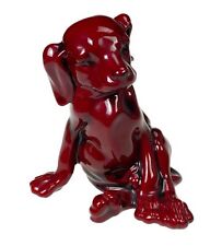 4” Flambe Red Seated Puppy Dog Porcelain Figurine Royal Doulton England Lab  picture