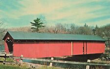 Postcard Ware–Hardwick Covered Bridge, Gilbertville, Massachusetts MA Vintage picture
