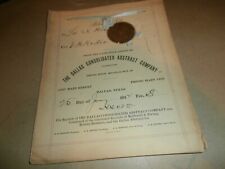 Vintage Dallas TX Consolidated Abstract Co 1912 Deed Marriage Land Documents picture
