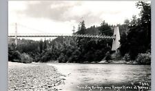 AGNESS OREGON ROGUE RIVER SUSPENSION BRIDGE c1950 real photo postcard rppc or picture