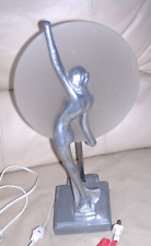 Vintage Art Deco SARSAPARILLA Nude Nymph Woman Moon Disc Lamp Works NYC Frankart picture