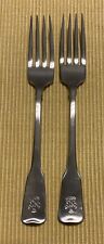 Oneida Heirloom AMERICAN COLONIAL Engraved Stainless Dinner Forks  Set of 2 picture