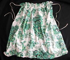 Vintage 1940's -50's Floral Green White Rayon Apron S/M picture