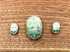 3 Ancient Egyptian-glazed Scarab beads picture