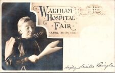 1906 Waltham Hospital Fair RPPC  Woman Reading Nurse? Unposted Postcard Rare picture