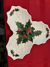 Vintage 1970/1971 Lefton Ceramic Holly Dish With Handle picture