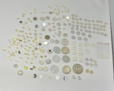 Vintage Button Lot White Clear Translucent Yellowed Mixed Lot picture