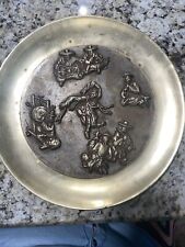 Vintage Bronze Brass Wail Hanging Plate 11’ Dance picture