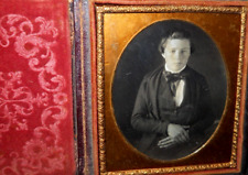 1/6th size Daguerreotype of young boy in full case, split at hinge picture